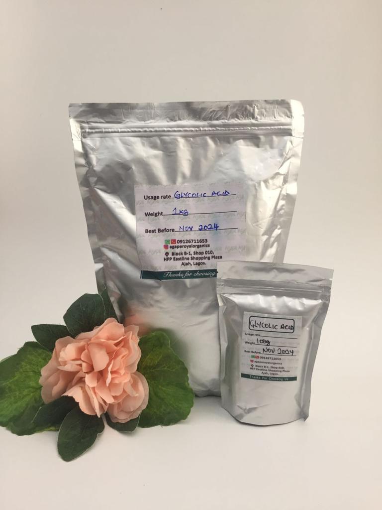 Glycolic Acid Powder water-soluble cosmetic AHA ingredient for skincare formulations