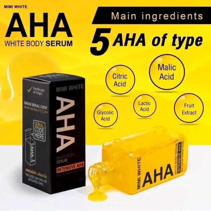 Mimi AHA Body Serum cosmetic exfoliating body serum for smooth soft polished-looking body skin